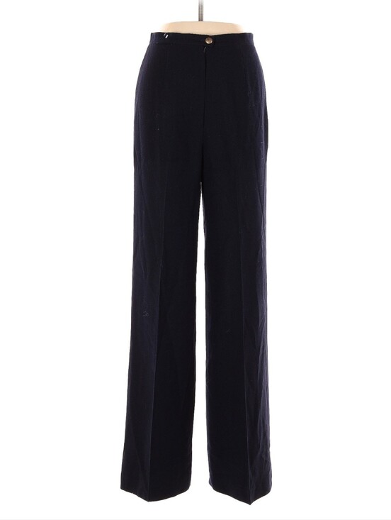 Lauren Ralph Lauren Pants - Lauren Ralph Lauren Wide Leg Wool Blend Dress Pants Trousers Navy Size 4
